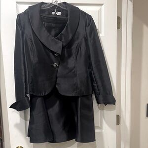 Elegant Black Women's Jacket & Skirt Set